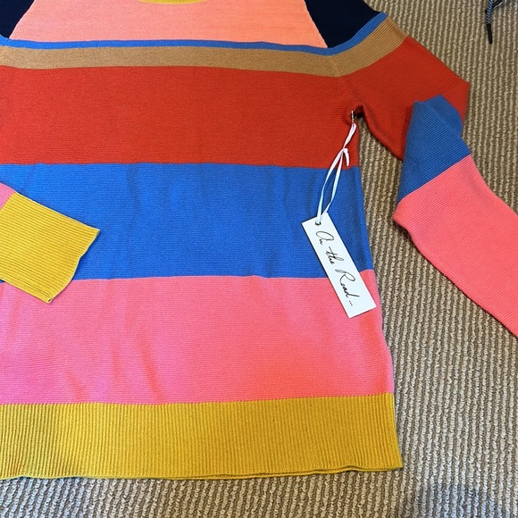 NWT ON THE ROAD striped Cotten sweater size S/M - Picture 2 of 7